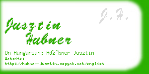 jusztin hubner business card